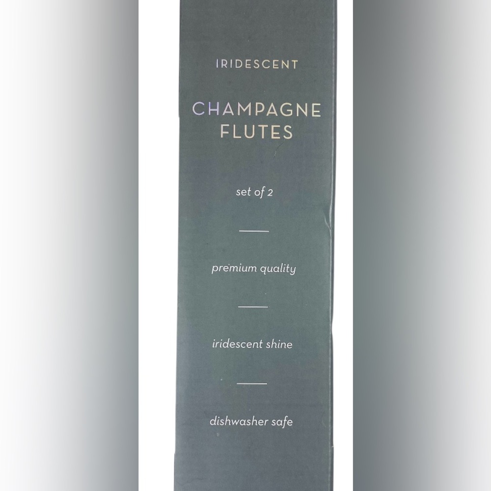 Iridescent Champagne Flutes 8.9 Fl. Oz. Set of 2. Premium Quality - Picture 3 of 3